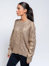 Load image into Gallery viewer, Oversized sweater, metallic sweater, fall sweater
