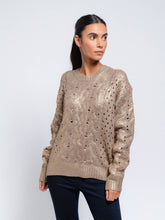 Load image into Gallery viewer, Oversized sweater, metallic sweater, fall sweater
